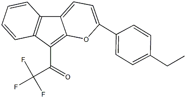 1-[2-(4-ethylphenyl)indeno[2,1-b]pyran-9-yl]-2,2,2-trifluoroethanone Struktur