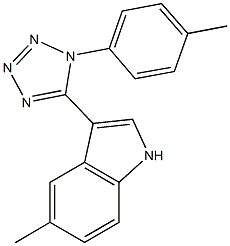 5-methyl-3-[1-(4-methylphenyl)-1H-tetraazol-5-yl]-1H-indole Struktur