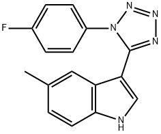 3-[1-(4-fluorophenyl)-1H-tetraazol-5-yl]-5-methyl-1H-indole Struktur