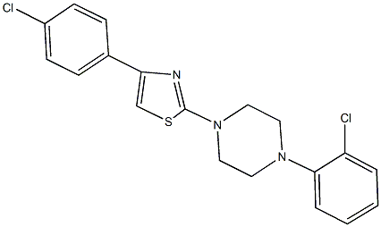 1-(2-chlorophenyl)-4-[4-(4-chlorophenyl)-1,3-thiazol-2-yl]piperazine Struktur