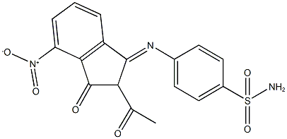 4-({2-acetyl-4-nitro-3-oxo-2,3-dihydro-1H-inden-1-ylidene}amino)benzenesulfonamide Struktur