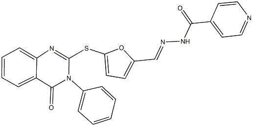 N'-({5-[(4-oxo-3-phenyl-3,4-dihydro-2-quinazolinyl)sulfanyl]-2-furyl}methylene)isonicotinohydrazide Struktur