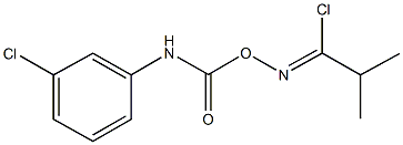 N-{[(3-chloroanilino)carbonyl]oxy}-2-methylpropanimidoyl chloride Struktur