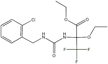 ethyl 2-({[(2-chlorobenzyl)amino]carbonyl}amino)-2-ethoxy-3,3,3-trifluoropropanoate Struktur