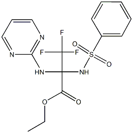 ethyl 3,3,3-trifluoro-2-[(phenylsulfonyl)amino]-2-(2-pyrimidinylamino)propanoate Struktur