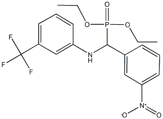 diethyl {3-nitrophenyl}[3-(trifluoromethyl)anilino]methylphosphonate Struktur