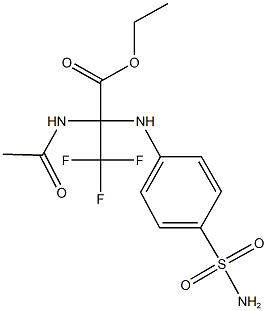 ethyl 2-(acetylamino)-2-[4-(aminosulfonyl)anilino]-3,3,3-trifluoropropanoate Struktur