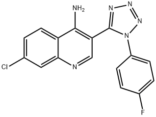 7-chloro-3-[1-(4-fluorophenyl)-1H-tetraazol-5-yl]-4-quinolinamine Struktur