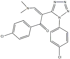 1-(4-chlorophenyl)-2-[1-(4-chlorophenyl)-1H-tetraazol-5-yl]-3-(dimethylamino)-2-propen-1-one Struktur