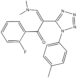 3-(dimethylamino)-1-(2-fluorophenyl)-2-[1-(4-methylphenyl)-1H-tetraazol-5-yl]-2-propen-1-one Struktur