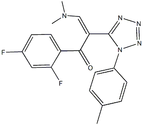 1-(2,4-difluorophenyl)-3-(dimethylamino)-2-[1-(4-methylphenyl)-1H-tetraazol-5-yl]-2-propen-1-one Struktur