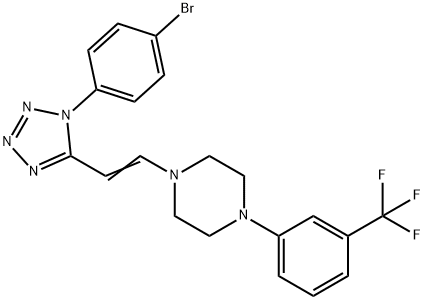 1-{2-[1-(4-bromophenyl)-1H-tetraazol-5-yl]vinyl}-4-[3-(trifluoromethyl)phenyl]piperazine Struktur