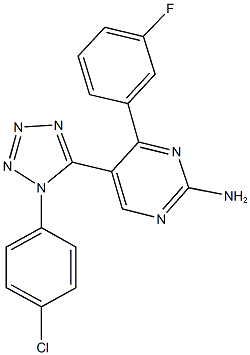 5-[1-(4-chlorophenyl)-1H-tetraazol-5-yl]-4-(3-fluorophenyl)-2-pyrimidinamine Struktur