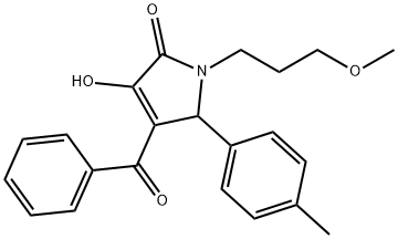 4-benzoyl-3-hydroxy-1-(3-methoxypropyl)-5-(4-methylphenyl)-1,5-dihydro-2H-pyrrol-2-one Struktur