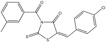 5-(4-chlorobenzylidene)-3-(3-methylbenzoyl)-2-thioxo-1,3-thiazolidin-4-one Struktur