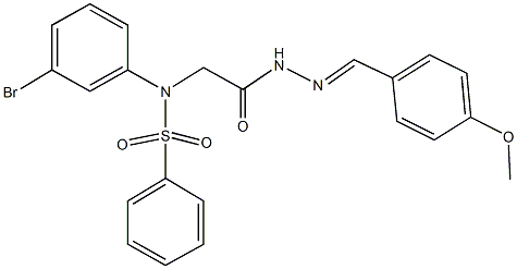 N-(3-bromophenyl)-N-{2-[2-(4-methoxybenzylidene)hydrazino]-2-oxoethyl}benzenesulfonamide Struktur