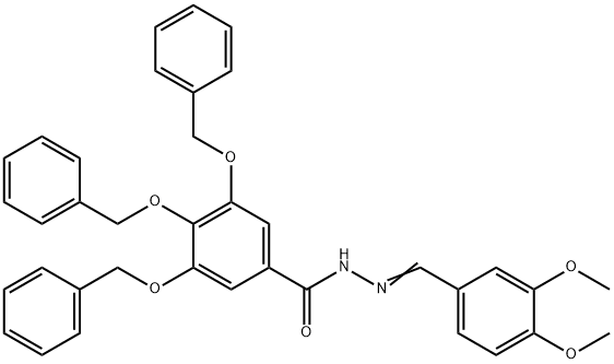 3,4,5-tris(benzyloxy)-N'-(3,4-dimethoxybenzylidene)benzohydrazide Struktur