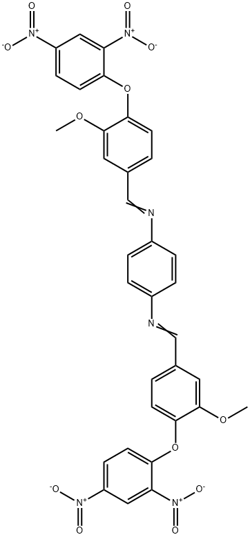 N~1~,N~4~-bis[4-(2,4-dinitrophenoxy)-3-methoxybenzylidene]-1,4-benzenediamine Struktur