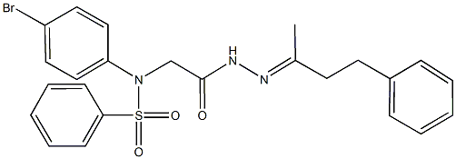 N-(4-bromophenyl)-N-{2-[2-(1-methyl-3-phenylpropylidene)hydrazino]-2-oxoethyl}benzenesulfonamide Struktur