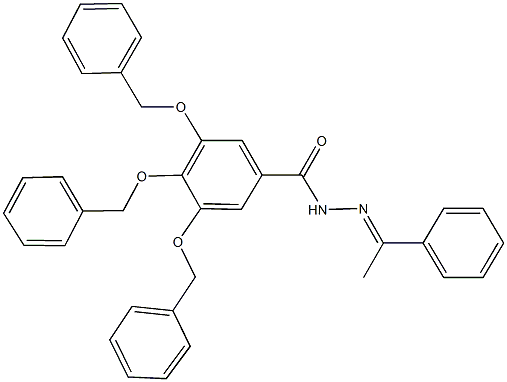 3,4,5-tris(benzyloxy)-N'-(1-phenylethylidene)benzohydrazide Struktur