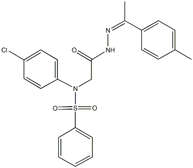 N-(4-chlorophenyl)-N-(2-{2-[1-(4-methylphenyl)ethylidene]hydrazino}-2-oxoethyl)benzenesulfonamide Struktur