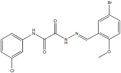 2-[2-(5-bromo-2-methoxybenzylidene)hydrazino]-N-(3-chlorophenyl)-2-oxoacetamide Struktur