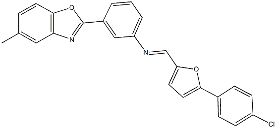 N-{[5-(4-chlorophenyl)-2-furyl]methylene}-N-[3-(5-methyl-1,3-benzoxazol-2-yl)phenyl]amine Struktur