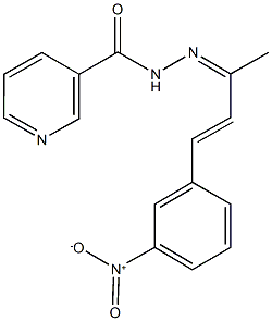 N'-(3-{3-nitrophenyl}-1-methyl-2-propenylidene)nicotinohydrazide Struktur