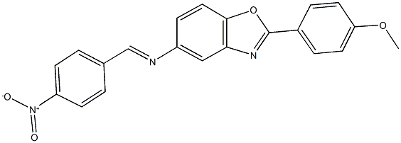 5-({4-nitrobenzylidene}amino)-2-(4-methoxyphenyl)-1,3-benzoxazole Struktur