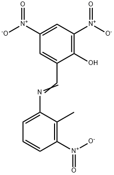 2,4-bisnitro-6-[({3-nitro-2-methylphenyl}imino)methyl]phenol Struktur