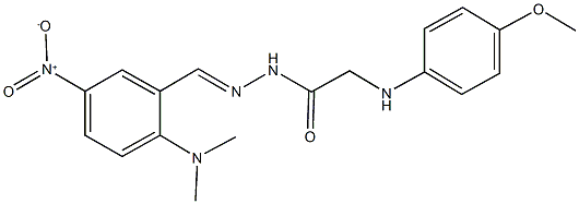 N'-{2-(dimethylamino)-5-nitrobenzylidene}-2-(4-methoxyanilino)acetohydrazide Struktur