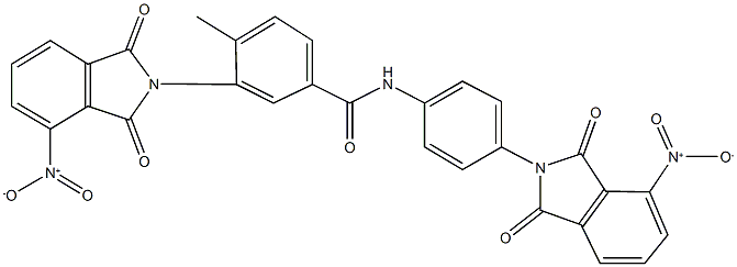 3-{4-nitro-1,3-dioxo-1,3-dihydro-2H-isoindol-2-yl}-N-(4-{4-nitro-1,3-dioxo-1,3-dihydro-2H-isoindol-2-yl}phenyl)-4-methylbenzamide Struktur