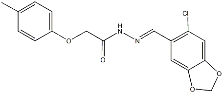 N'-[(6-chloro-1,3-benzodioxol-5-yl)methylene]-2-(4-methylphenoxy)acetohydrazide Struktur