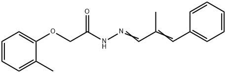 2-(2-methylphenoxy)-N'-(2-methyl-3-phenyl-2-propenylidene)acetohydrazide Struktur