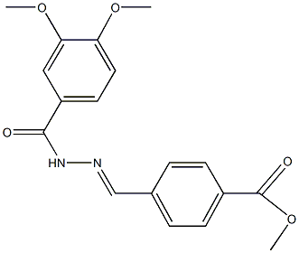 methyl 4-[2-(3,4-dimethoxybenzoyl)carbohydrazonoyl]benzoate Struktur