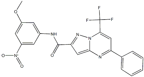 N-{3-nitro-5-methoxyphenyl}-5-phenyl-7-(trifluoromethyl)pyrazolo[1,5-a]pyrimidine-2-carboxamide Struktur