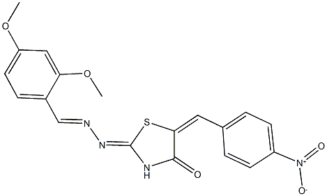 2,4-dimethoxybenzaldehyde (5-{4-nitrobenzylidene}-4-oxo-1,3-thiazolidin-2-ylidene)hydrazone Struktur