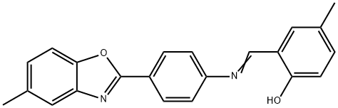 4-methyl-2-({[4-(5-methyl-1,3-benzoxazol-2-yl)phenyl]imino}methyl)phenol Struktur