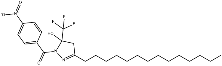 1-{4-nitrobenzoyl}-3-tetradecyl-5-(trifluoromethyl)-4,5-dihydro-1H-pyrazol-5-ol Struktur