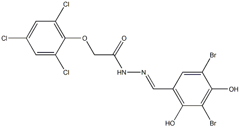 N'-(3,5-dibromo-2,4-dihydroxybenzylidene)-2-(2,4,6-trichlorophenoxy)acetohydrazide Struktur