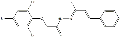 N'-(1-methyl-3-phenyl-2-propenylidene)-2-(2,4,6-tribromophenoxy)acetohydrazide Struktur