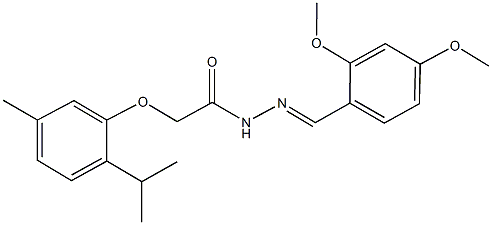 N'-(2,4-dimethoxybenzylidene)-2-(2-isopropyl-5-methylphenoxy)acetohydrazide Struktur