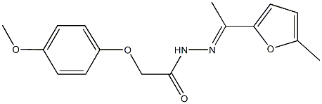 2-(4-methoxyphenoxy)-N'-[1-(5-methyl-2-furyl)ethylidene]acetohydrazide Struktur