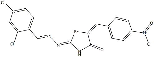 2,4-dichlorobenzaldehyde (5-{4-nitrobenzylidene}-4-oxo-1,3-thiazolidin-2-ylidene)hydrazone Struktur