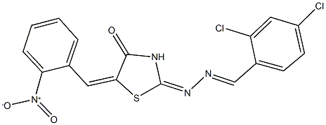 2,4-dichlorobenzaldehyde (5-{2-nitrobenzylidene}-4-oxo-1,3-thiazolidin-2-ylidene)hydrazone Struktur