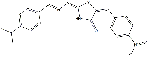 4-isopropylbenzaldehyde (5-{4-nitrobenzylidene}-4-oxo-1,3-thiazolidin-2-ylidene)hydrazone Struktur