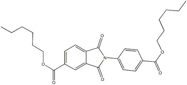 hexyl 2-{4-[(hexyloxy)carbonyl]phenyl}-1,3-dioxo-5-isoindolinecarboxylate Struktur