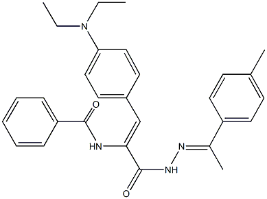 N-[2-[4-(diethylamino)phenyl]-1-({2-[1-(4-methylphenyl)ethylidene]hydrazino}carbonyl)vinyl]benzamide Struktur