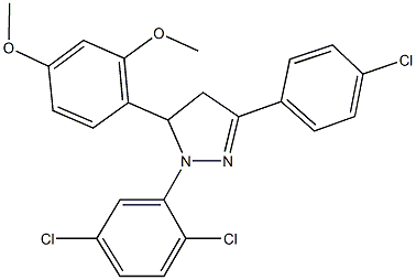 3-(4-chlorophenyl)-1-(2,5-dichlorophenyl)-5-(2,4-dimethoxyphenyl)-4,5-dihydro-1H-pyrazole Struktur