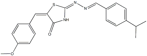 4-isopropylbenzaldehyde [5-(4-methoxybenzylidene)-4-oxo-1,3-thiazolidin-2-ylidene]hydrazone Struktur